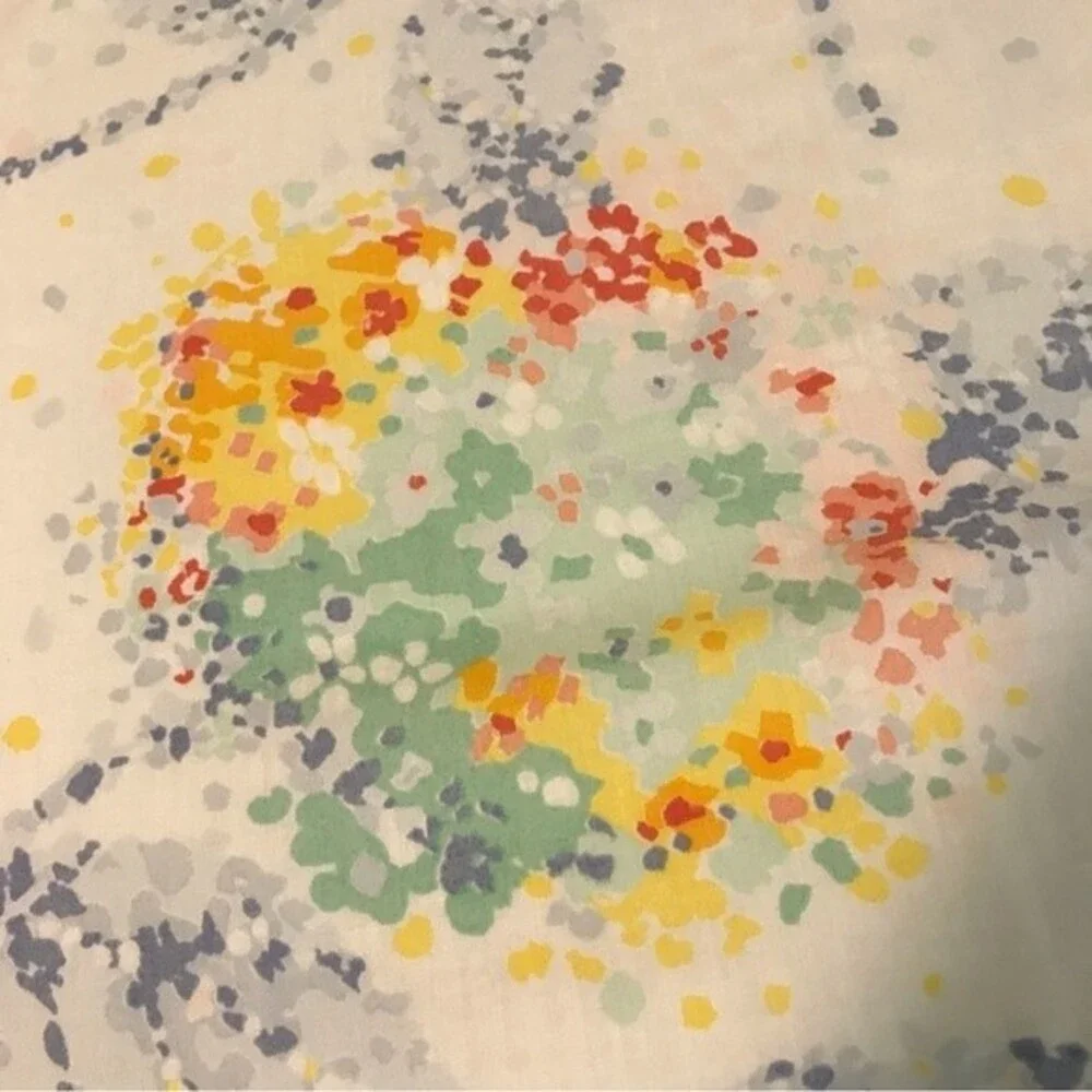 Vintage Martex Westpoint Pepperell Abstract Floral Percale Twin Flat Sheet